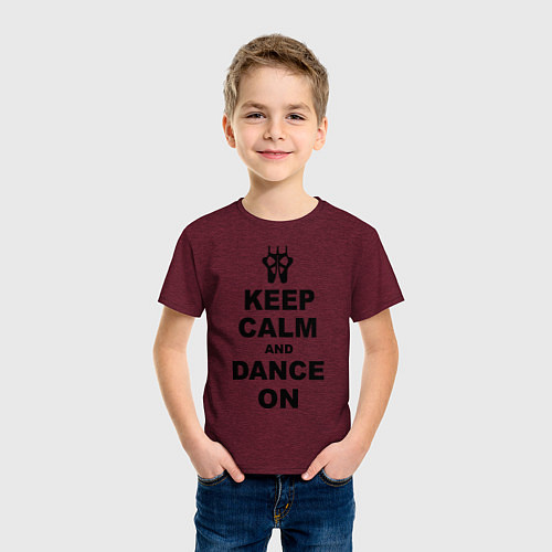 Детская футболка Keep Calm & Dance On / Меланж-бордовый – фото 3