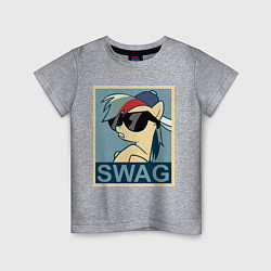 Футболка хлопковая детская Rainbow Dash swag, цвет: меланж