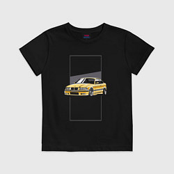 Футболка хлопковая детская BMW E36, цвет: черный