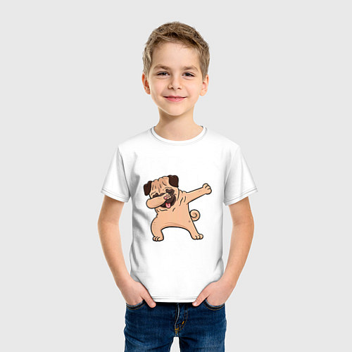 Детская футболка Мопс ДАБ / Белый – фото 3