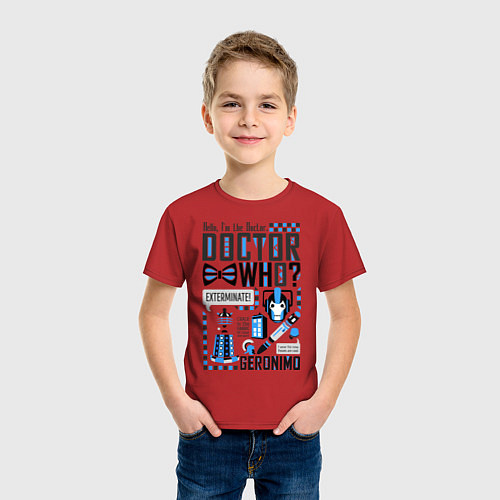 Детская футболка Hello, i'm the Doctor / Красный – фото 3