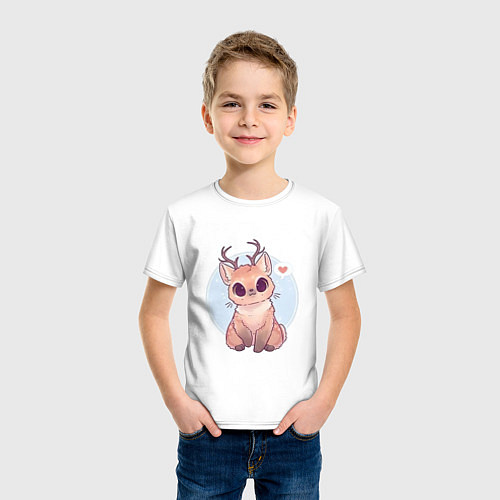 Детская футболка Милый оленёнок / Белый – фото 3