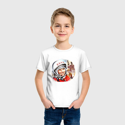 Детская футболка Юрий Гагарин 1 / Белый – фото 3