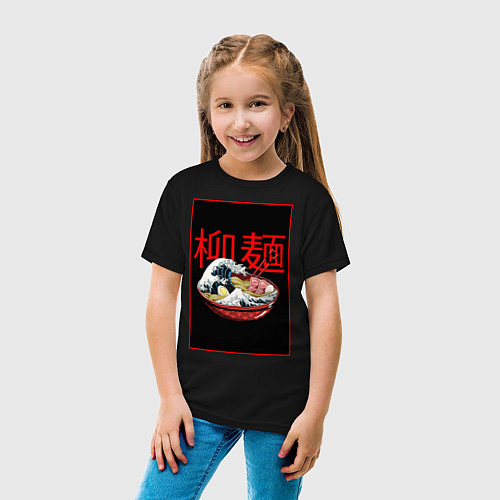 Детская футболка Рамэн / Черный – фото 4