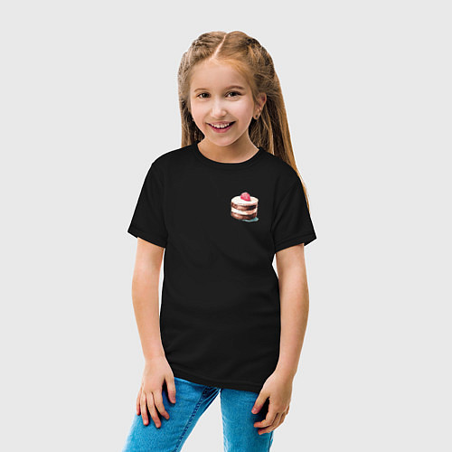 Детская футболка Тирамису с клубникой / Черный – фото 4