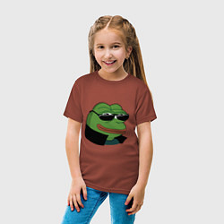 Футболка хлопковая детская Pepe в очках EZ, цвет: кирпичный — фото 2