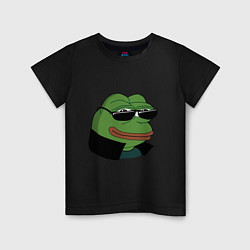 Футболка хлопковая детская Pepe в очках EZ, цвет: черный