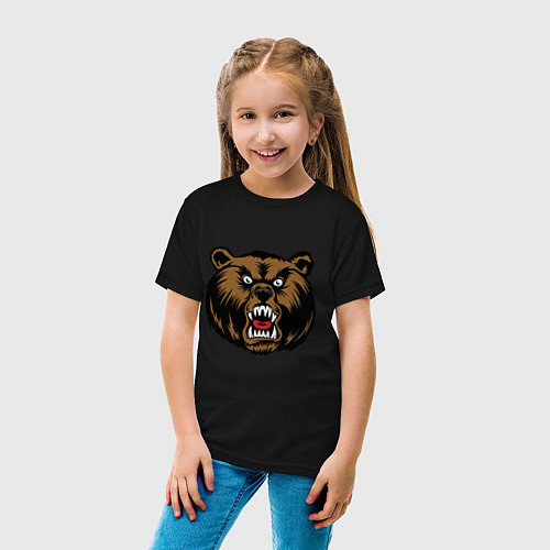 Детская футболка Злой Медведь / Черный – фото 4