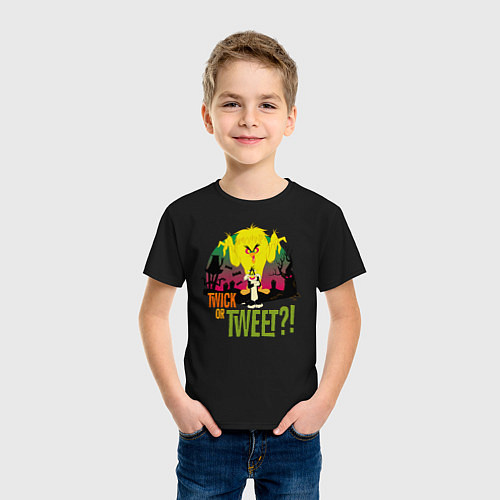 Детская футболка Twick Or Tweet?! / Черный – фото 3