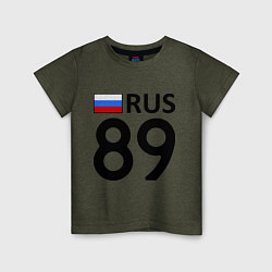 Футболка хлопковая детская RUS 89, цвет: меланж-хаки