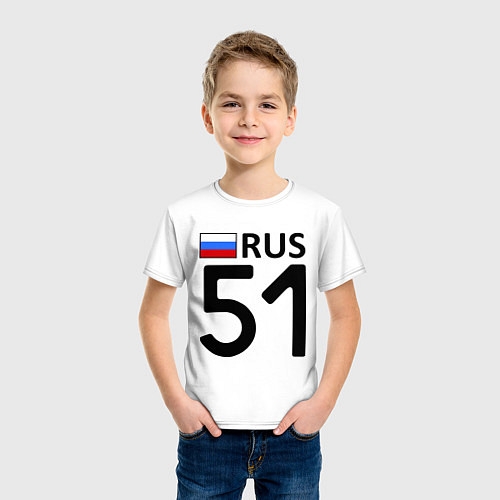 Детская футболка RUS 51 / Белый – фото 3
