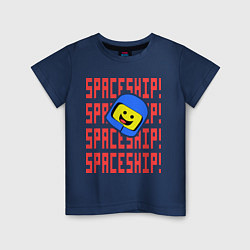 Футболка хлопковая детская Spaceship, цвет: тёмно-синий