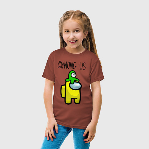 Детская футболка AMONG US / Кирпичный – фото 4