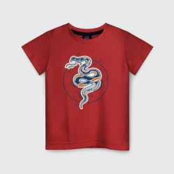 Футболка хлопковая детская Змея, цвет: красный