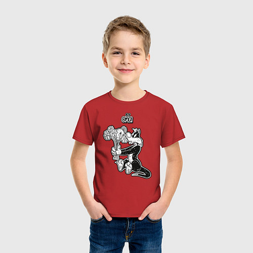 Детская футболка Сильвестр / Красный – фото 3