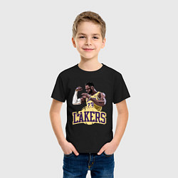 Футболка хлопковая детская LeBron - Lakers, цвет: черный — фото 2