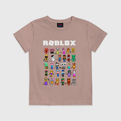 Футболка хлопковая детская ROBLOX PIGGY, цвет: пыльно-розовый