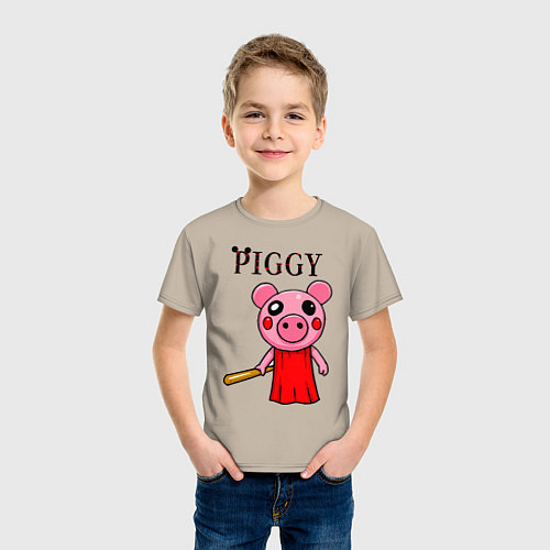 Детская футболка ROBLOX PIGGY / Миндальный – фото 3