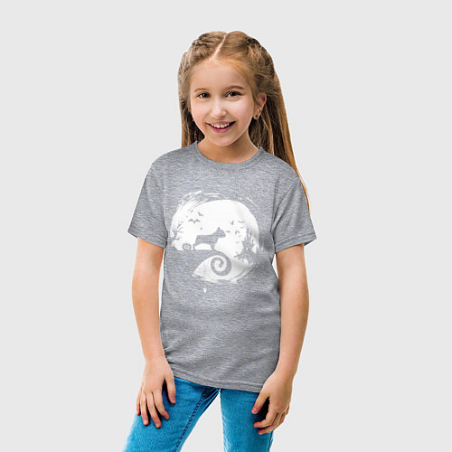 Детская футболка Полнолуние Французский бульдог / Меланж – фото 4