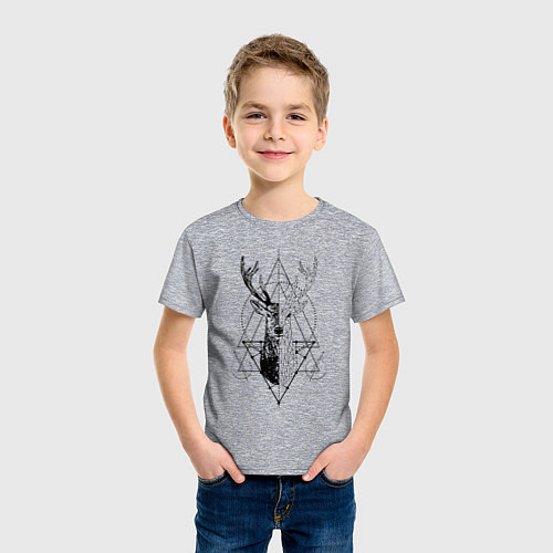 Детская футболка Polygonal deer / Меланж – фото 3