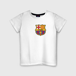 Футболка хлопковая детская Barcelona FC, цвет: белый