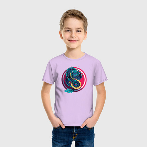 Детская футболка Дракон / Лаванда – фото 3