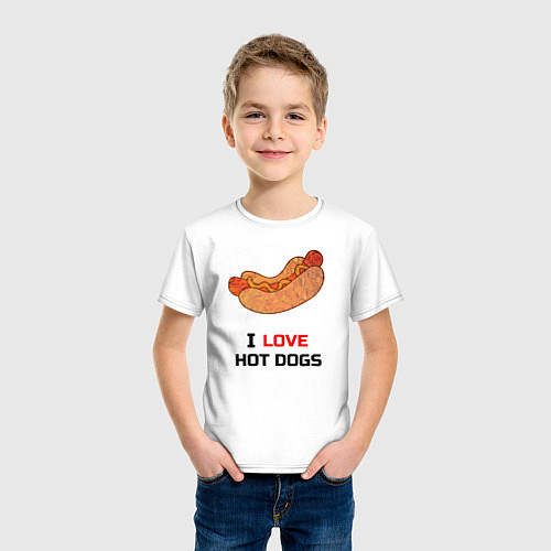 Детская футболка Love HOT DOGS / Белый – фото 3