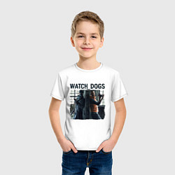 Футболка хлопковая детская Watch dogs Z, цвет: белый — фото 2