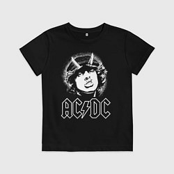 Футболка хлопковая детская ACDC Angus, цвет: черный
