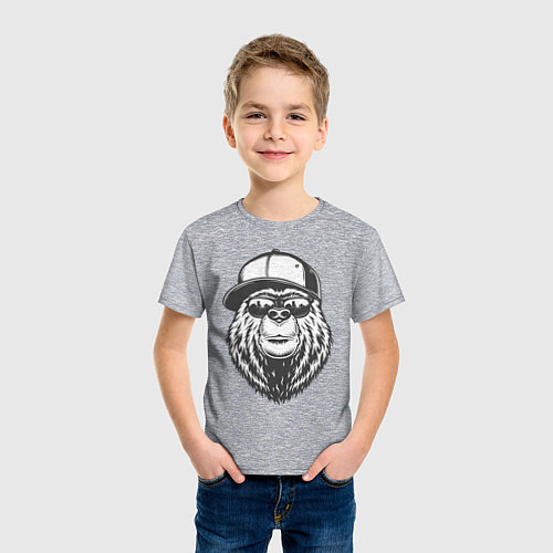 Детская футболка Медведь / Меланж – фото 3