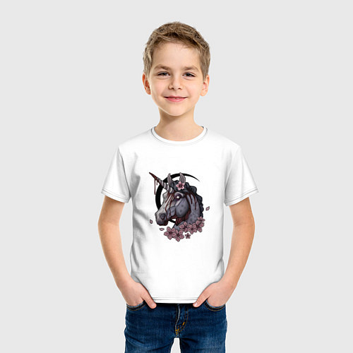 Детская футболка Кровавый единорог / Белый – фото 3