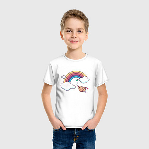 Детская футболка В облачках / Белый – фото 3