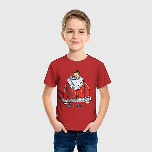 Детская футболка Угрюмый Санта / Красный – фото 3