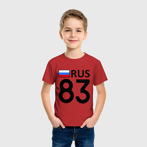 Детская футболка RUS 83 / Красный – фото 3
