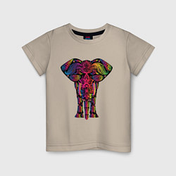 Детская футболка  Слон с орнаментом