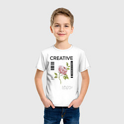 Футболка хлопковая детская CREATIVE, цвет: белый — фото 2