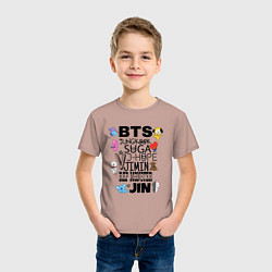 Футболка хлопковая детская BTS BT21, цвет: пыльно-розовый — фото 2