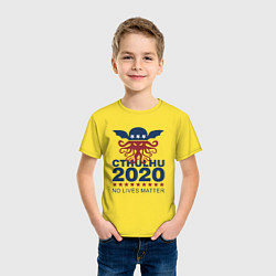 Футболка хлопковая детская Ктулху 2020, цвет: желтый — фото 2