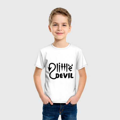 Детская футболка Маленький дьявол / Белый – фото 3