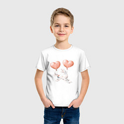 Футболка хлопковая детская Пара влюбленных зайчиков, цвет: белый — фото 2