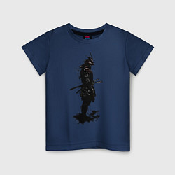 Футболка хлопковая детская Теневой самурай, цвет: тёмно-синий