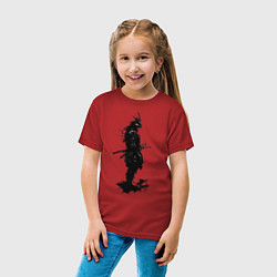 Футболка хлопковая детская Теневой самурай, цвет: красный — фото 2