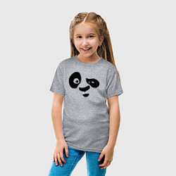 Футболка хлопковая детская Панда, цвет: меланж — фото 2