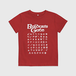 Футболка хлопковая детская BALDURS GATE, цвет: красный