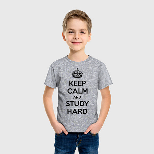 Детская футболка Keep Calm & Study Hard / Меланж – фото 3