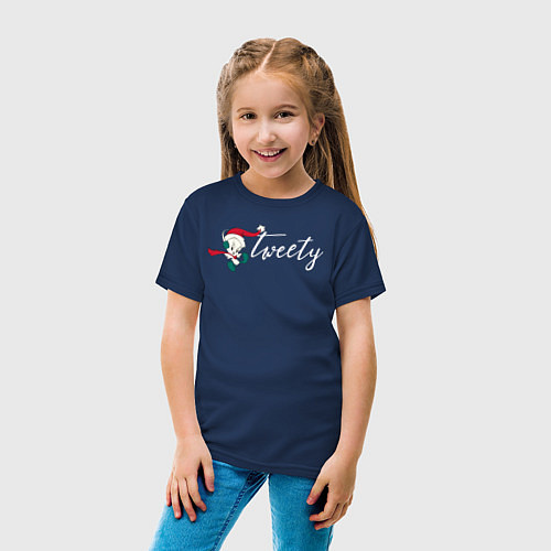 Детская футболка Твити / Тёмно-синий – фото 4