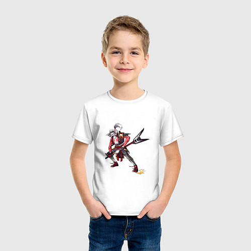 Детская футболка Самурай-гитарист / Белый – фото 3