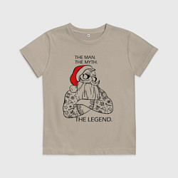 Футболка хлопковая детская Hipsters Santa, цвет: миндальный