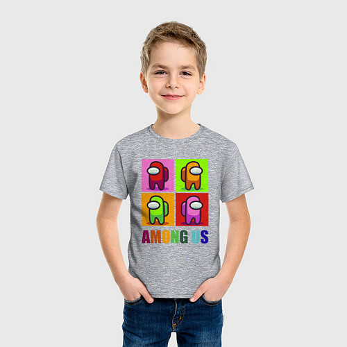Детская футболка Among us rainbow / Меланж – фото 3