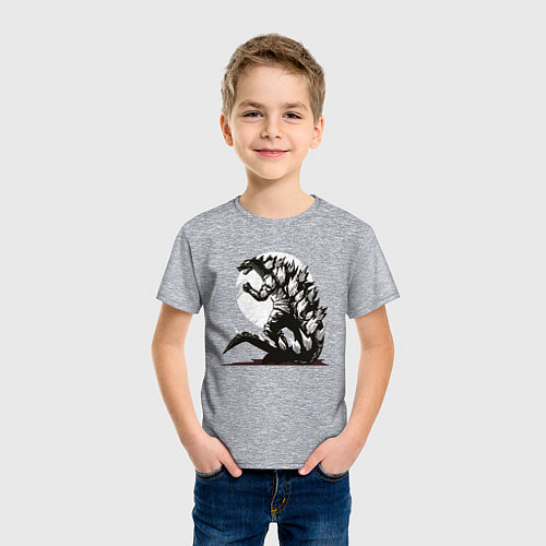 Детская футболка Годзилла / Меланж – фото 3